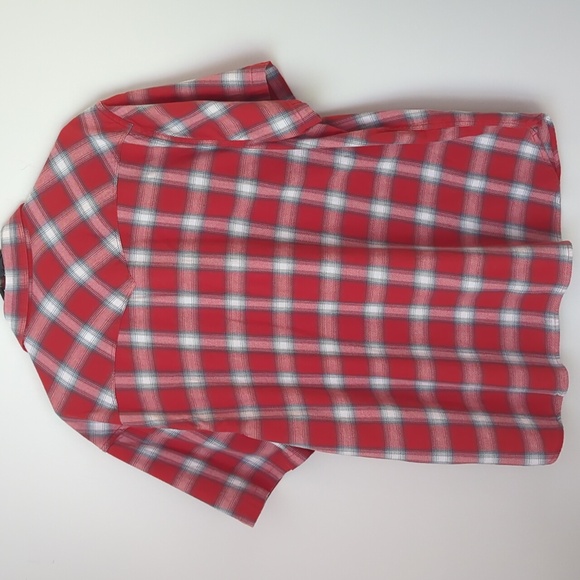 Men's Lucky Brand Short Sleeve Plaid Western Shirt Saturday Stretch Size XXL - Picture 5 of 8